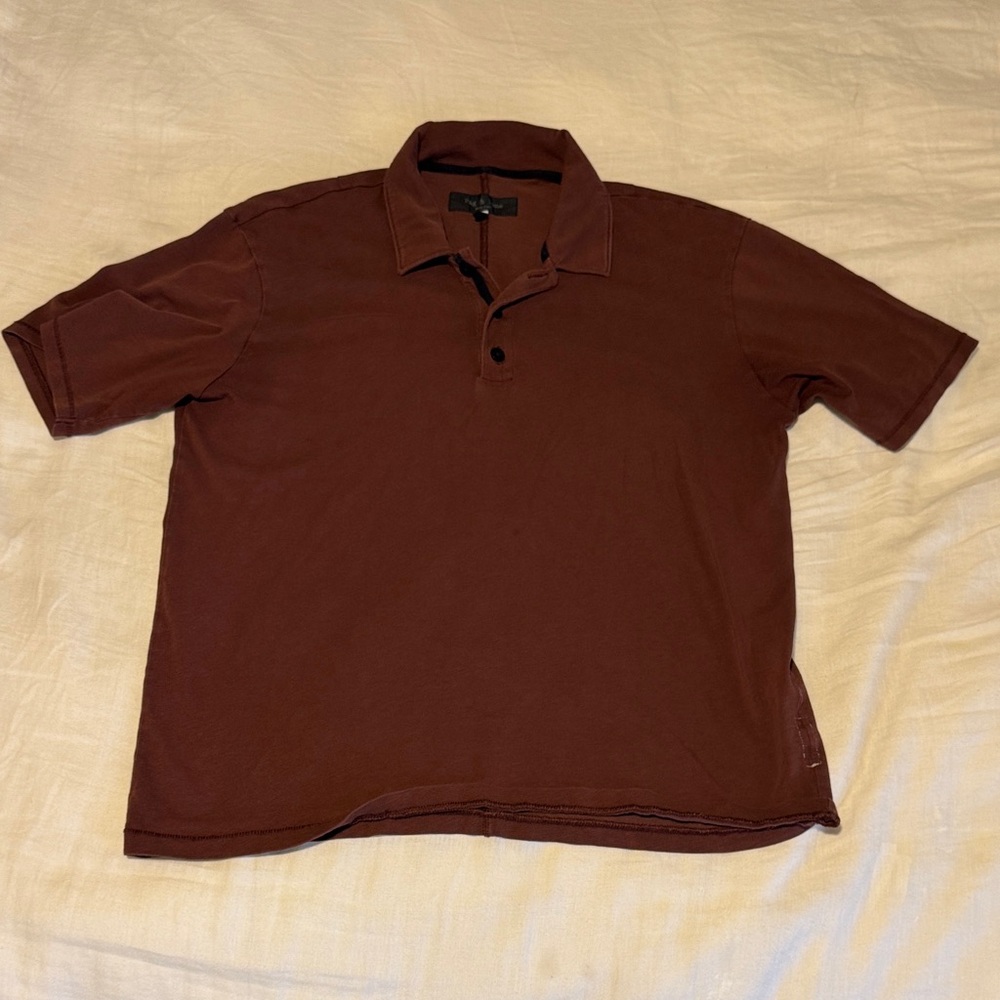 Men's Burgandy rag & bone Polo Shirt